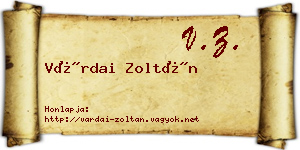Várdai Zoltán névjegykártya