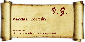 Várdai Zoltán névjegykártya